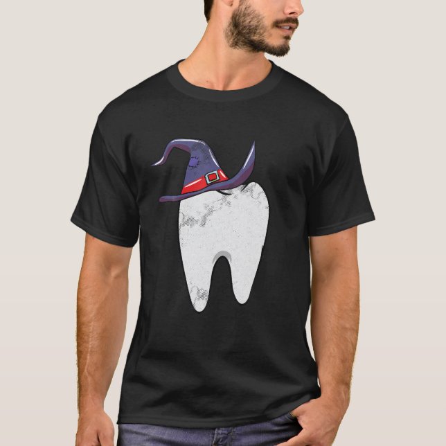 Tooth Witz Lazy Halloween Kostümzahnärztin Dental T-Shirt (Vorderseite)