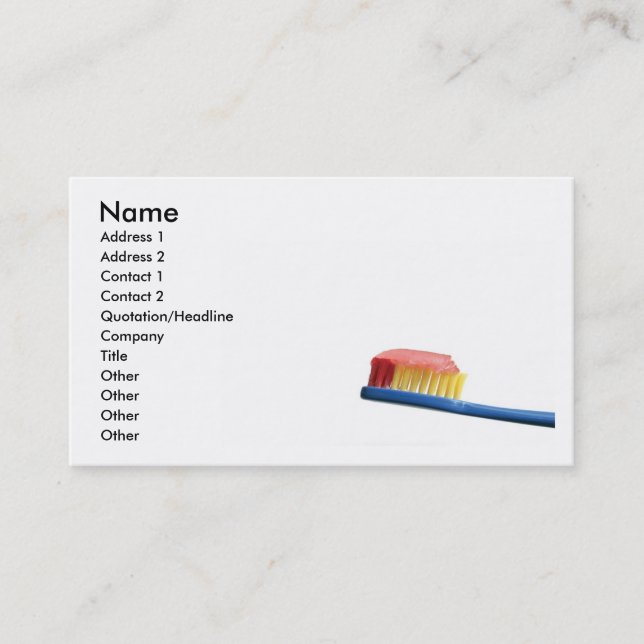 Toothbrush-Visitenkarte Visitenkarte (Vorderseite)