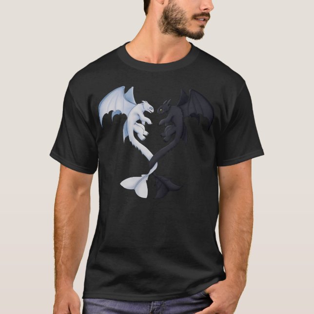 Toothless und Lightfury T-Shirt (Vorderseite)