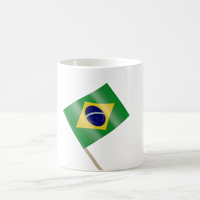 Toothpick mit brasilianischer Flagge Kaffeetasse (Mittel)