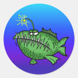 Toothy Fische Runder Aufkleber