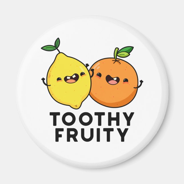 Toothy Fruity Funny Fruit Pun Magnet (Vorne)