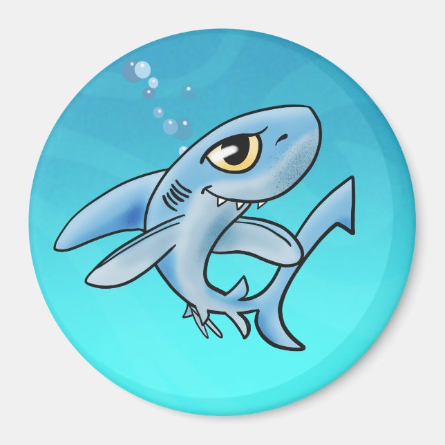 Toothy Grin Cartoon Shark Magnet (Vorne)