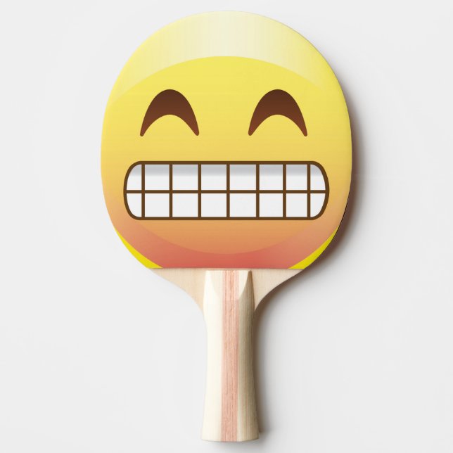 Toothy Grinsen höhnisches Emoji Tischtennis Schläger (Vorderseite)