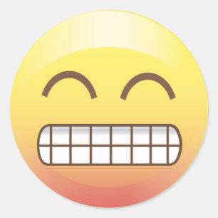 Toothy Lächeln-Gelb Emoji Aufkleber