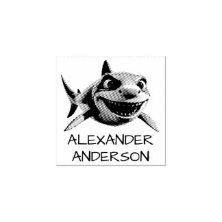 Toothy Shark Personalisieren Gummistempel