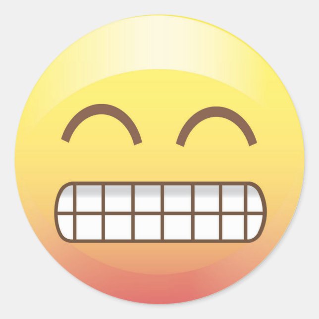 Toothy Smile Yellow Emoji Sticker (Vorderseite)