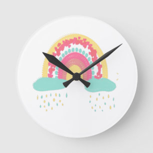 Tootsie Fruchtsäge Rainbow Round Clock Runde Wanduhr
