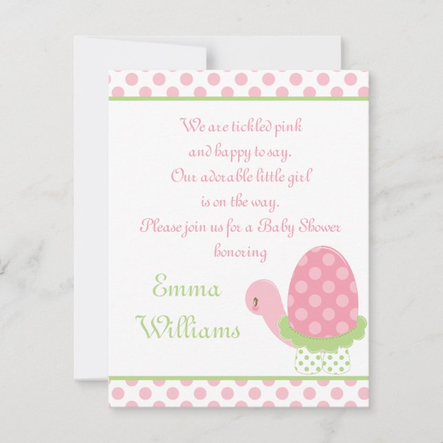 Tootsie Turtle Baby Shower Invitation 4,25" x 5,5" Einladung (Vorderseite)