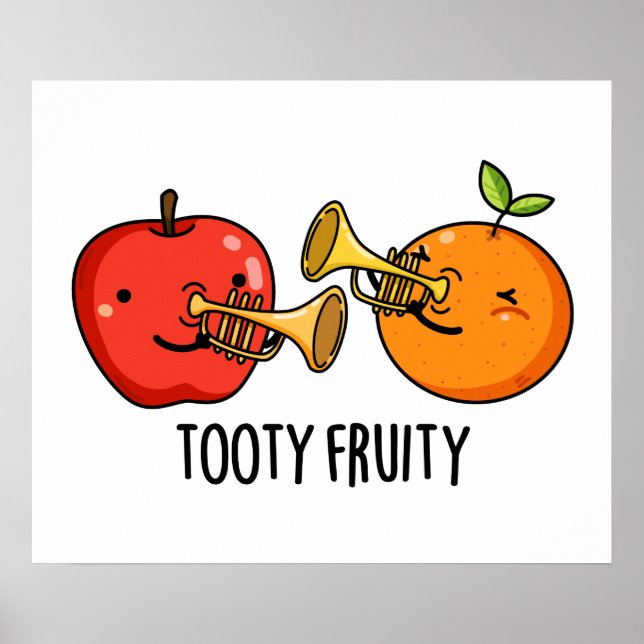 Tooty Fruity Funny Fruit Musician Puff Poster (Vorne)