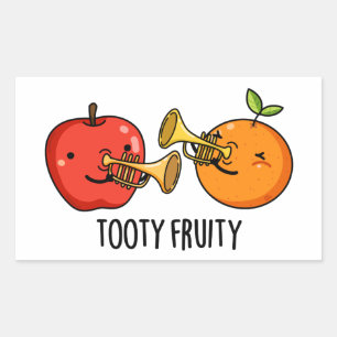 Tooty Fruity Funny Fruit Musician Puff Rechteckiger Aufkleber