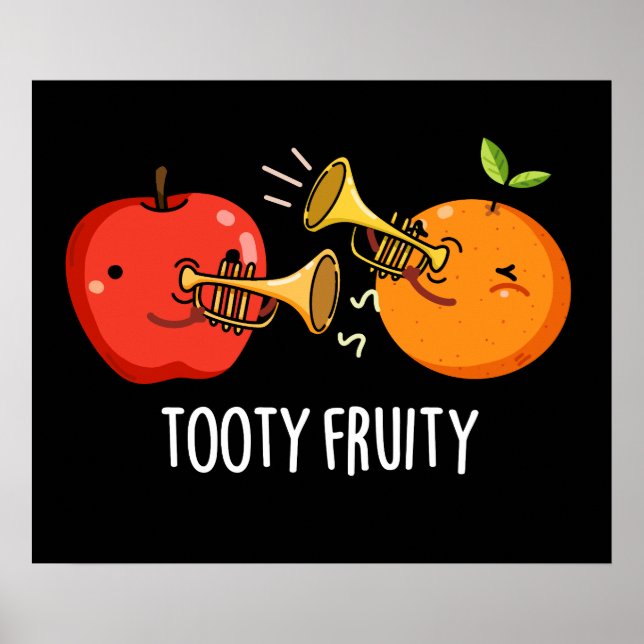 Tooty Fruity Funny Fruit Musiker Puck Dark BG Poster (Vorne)