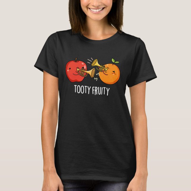 Tooty Fruity Funny Fruit Musiker Puck Dark BG T-Shirt (Vorderseite)
