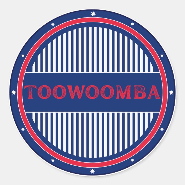 Toowoomba City Pride Emblem – Australische Identit Runder Aufkleber (Vorderseite)