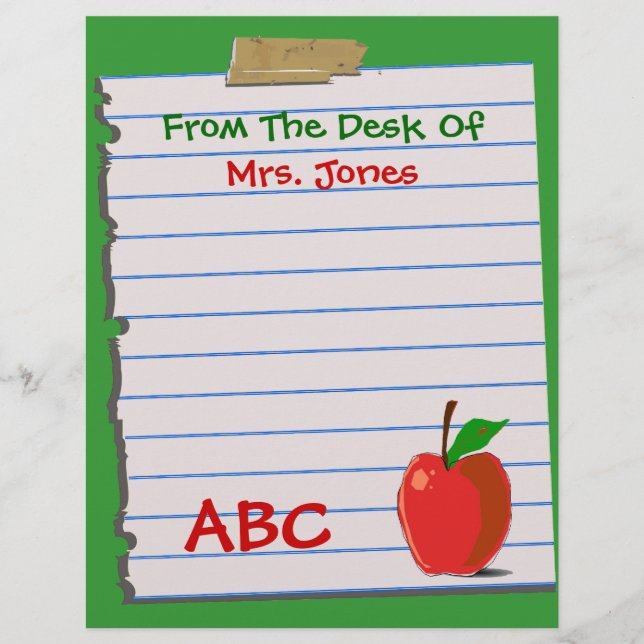 Top 10 Award! Lehrerin Letterhead Stationery (Vorderseite)