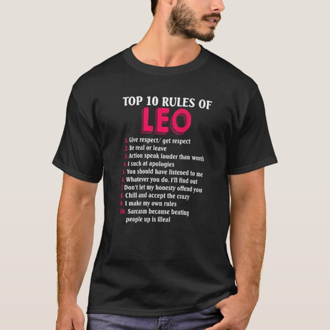 Top 10 Regeln des Leo Zodiac-Zeichens (Vorderseite)