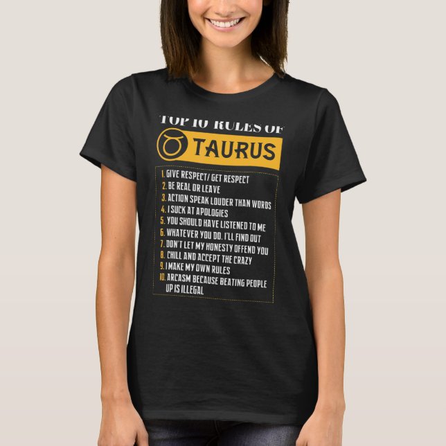 Top 10 Regeln des Taurus Zodiac-Schildes Horoskop  (Vorderseite)