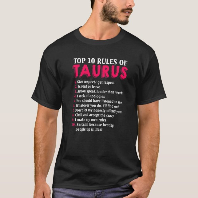 Top 10 Regeln des Taurus Zodiac-Zeichens (Vorderseite)