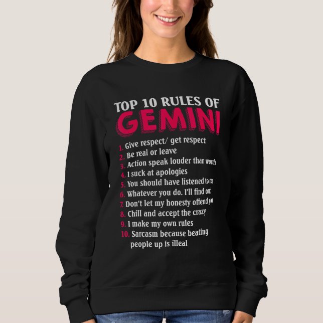 Top 10 Regeln des Zwillinge-Sternzeichens (Vorderseite)