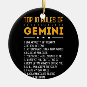 Top 10 Regeln von Gemini Mai 21 Juni 21 Zodiac Keramik Ornament
