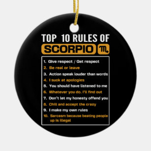 Top 10 Regeln von Scorpio, Funny Scorpio Fakten, Z Keramik Ornament