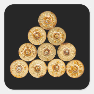 Top Ansicht der Jagdpatronen Quadratischer Aufkleber