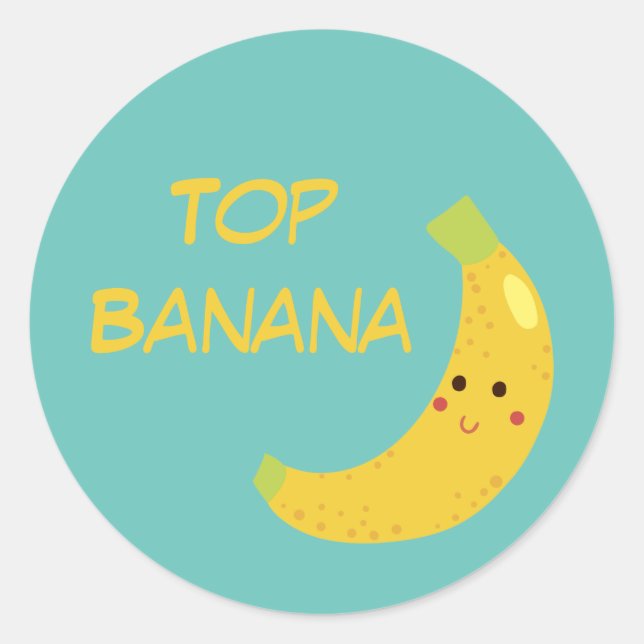 Top Banana Award Ribbon Runder Aufkleber (Vorderseite)