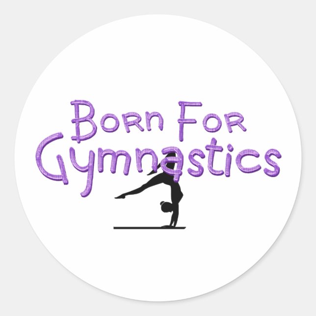 TOP Born for Gymnastics Runder Aufkleber (Vorderseite)