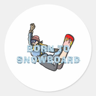 TOP Born to Snowboard Runder Aufkleber