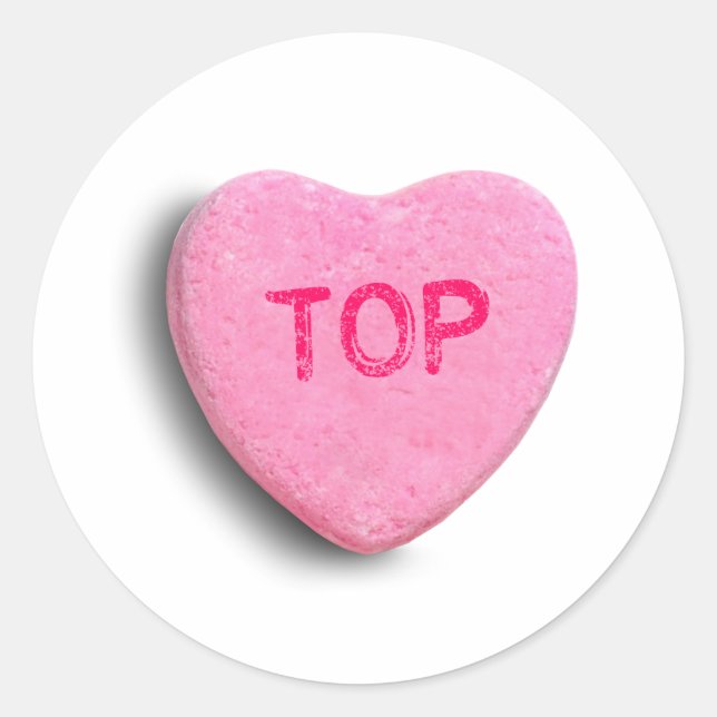 Top Candy Heart Runder Aufkleber (Vorderseite)