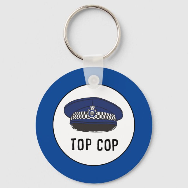 Top Cop. Polizist oder Schutzmann. Schlüsselanhäng Schlüsselanhänger (Vorderseite)