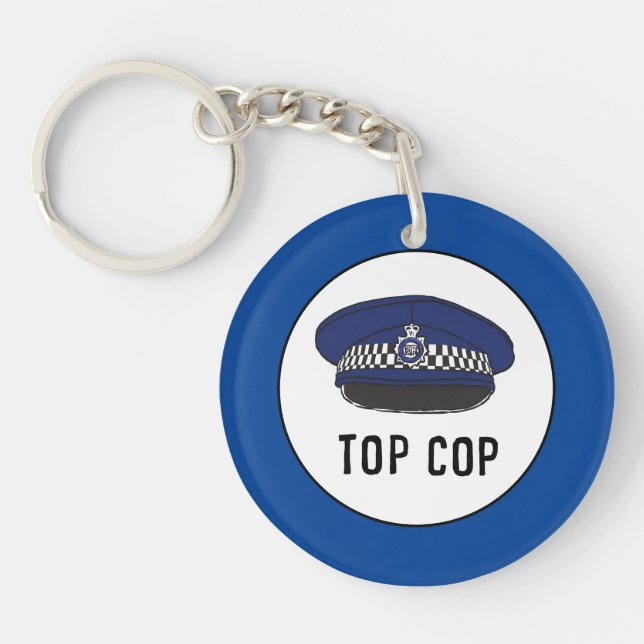Top Cop. Polizist oder Schutzmann. Schlüsselanhäng Schlüsselanhänger (Vorderseite)