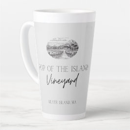 Top der Insel Weinkeller latte graue Tasse