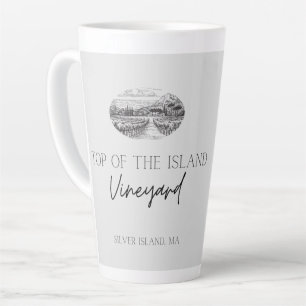 Top der Insel Weinkeller latte graue Tasse