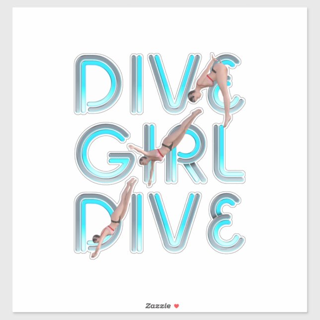 TOP Dive Girl Dive Aufkleber (Blatt)