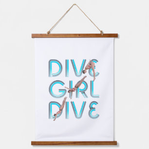 TOP Dive Girl Dive Wandteppich Mit Holzrahmen
