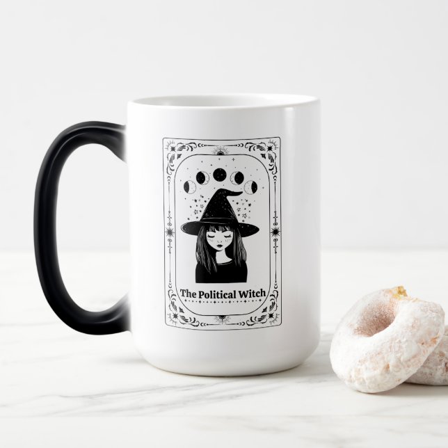 Top Feminist Gift Tarot Zodiac Celestial Moon Leo Verwandlungstasse (Mit Donut)
