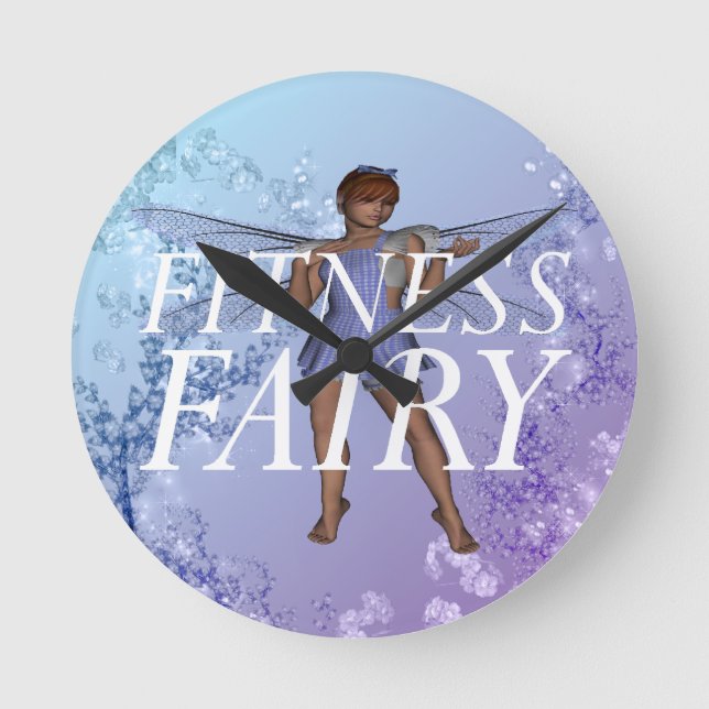 TOP Fitness Fairy Runde Wanduhr (Vorderseite)