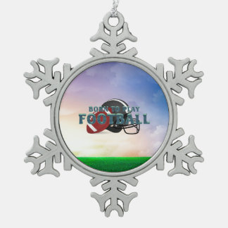 TOP Geboren, um Fußball zu spielen Schneeflocken Zinn-Ornament