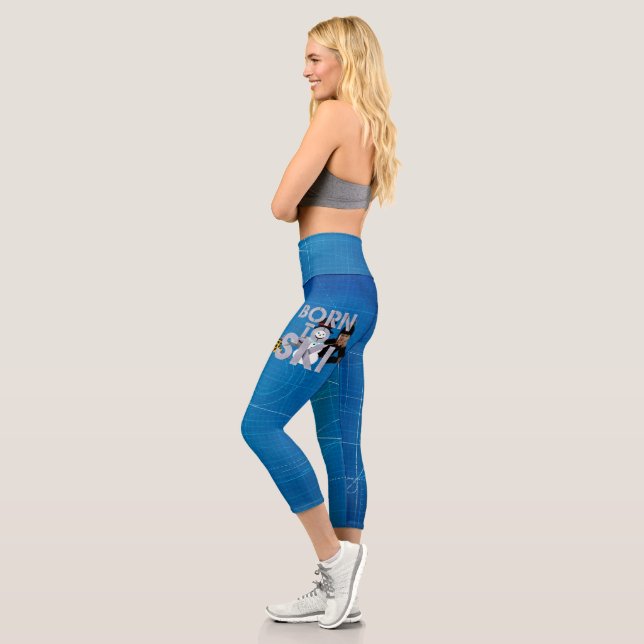 TOP Geboren zum Skifahren Capri Leggings (Links)