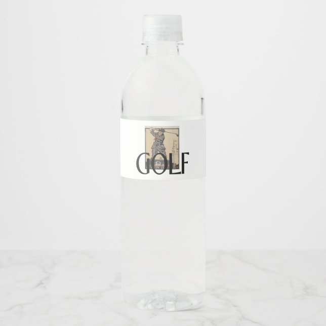 TOP Golf Old School Wasserflaschenetikett (Vorderseite)