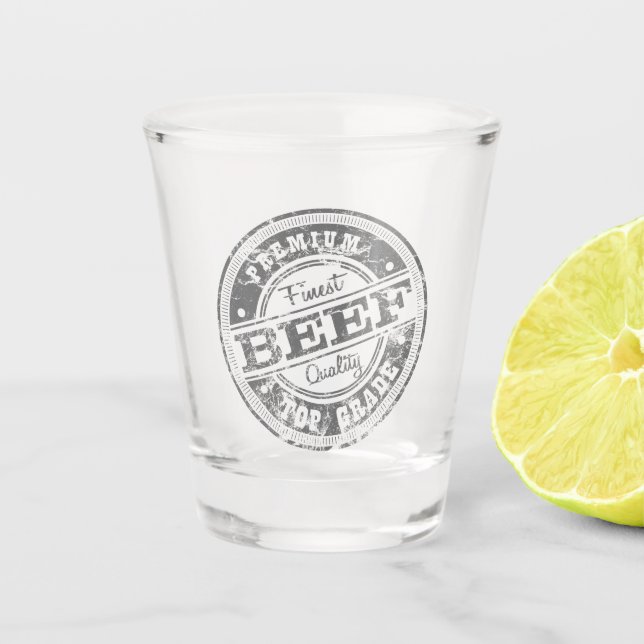 Top Grade Beef Gray Schnapsglas (Vorderseite)