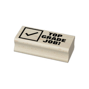 "TOP GRADE JOB!" Briefmarke aus Gummi Gummistempel