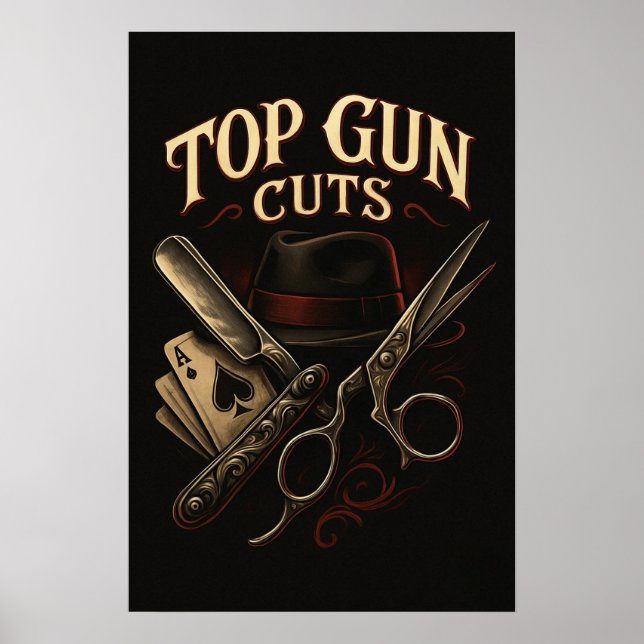 Top Gun Cuts Gangster Logo Poster (Vorne)