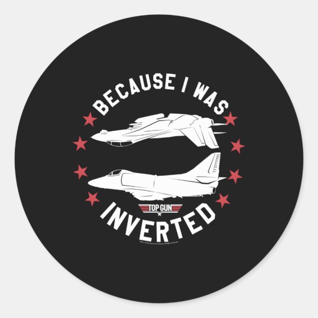 Top Gun invertiert Runder Aufkleber (Vorderseite)