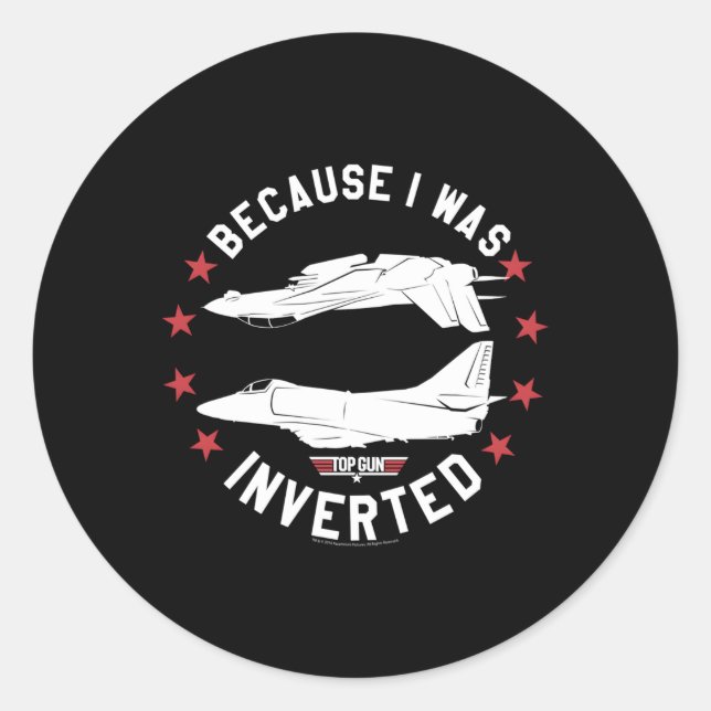 Top Gun invertiert Runder Aufkleber (Vorderseite)