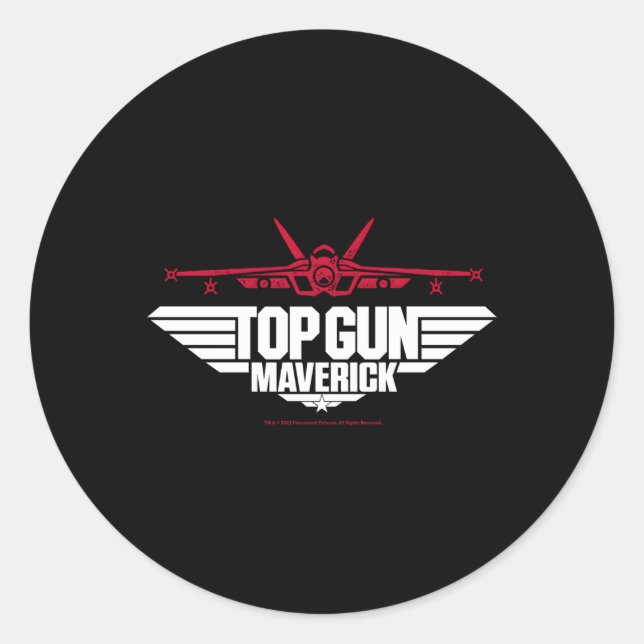 Top Gun Maverick Fighter Jet Runder Aufkleber (Vorderseite)