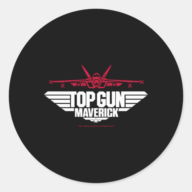 Top Gun Maverick Fighter Jet Runder Aufkleber (Vorderseite)