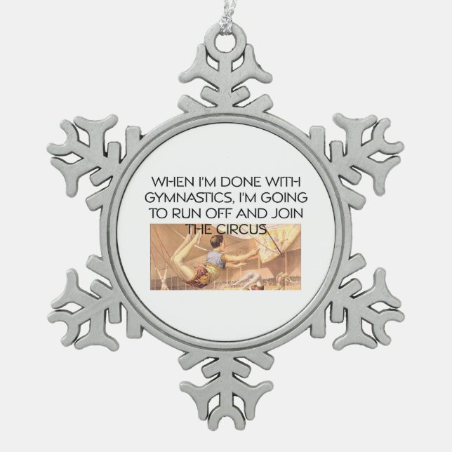 TOP Gymnastik Spaß Schneeflocken Zinn-Ornament (Vorderseite)
