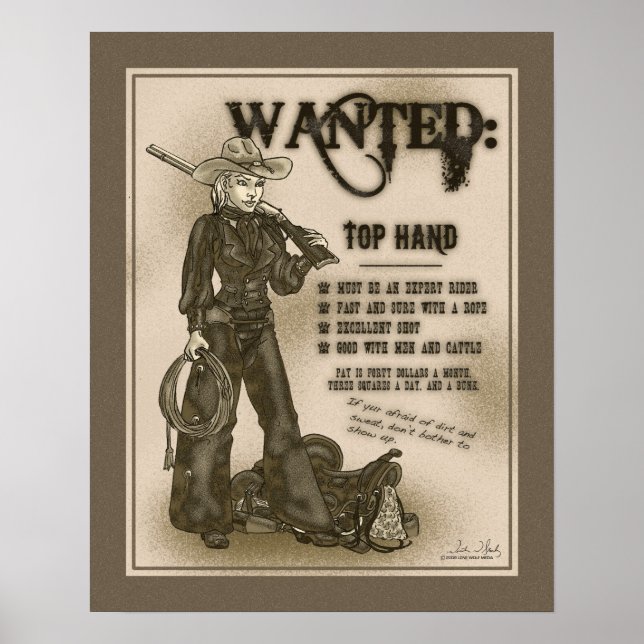 Top Hand Cowgirl Poster (Vorne)